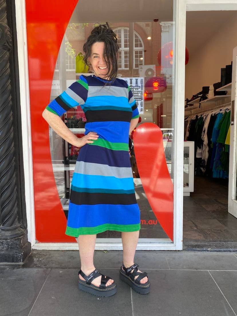 Bright Stripe Knit Dress