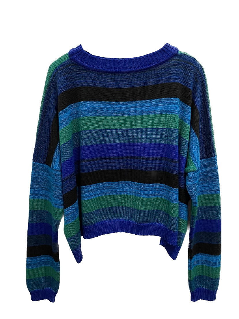 Marled Stripe Knit Blue