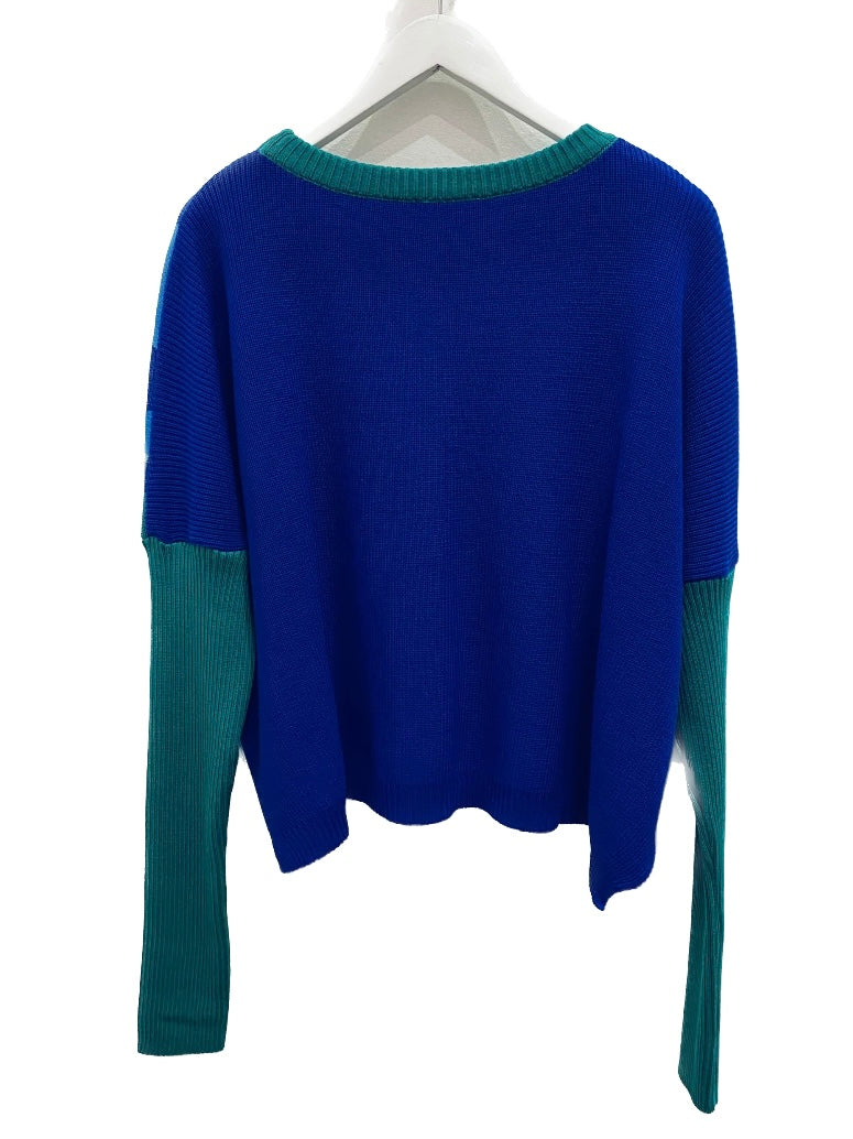 Short Turquoise Spot Knit