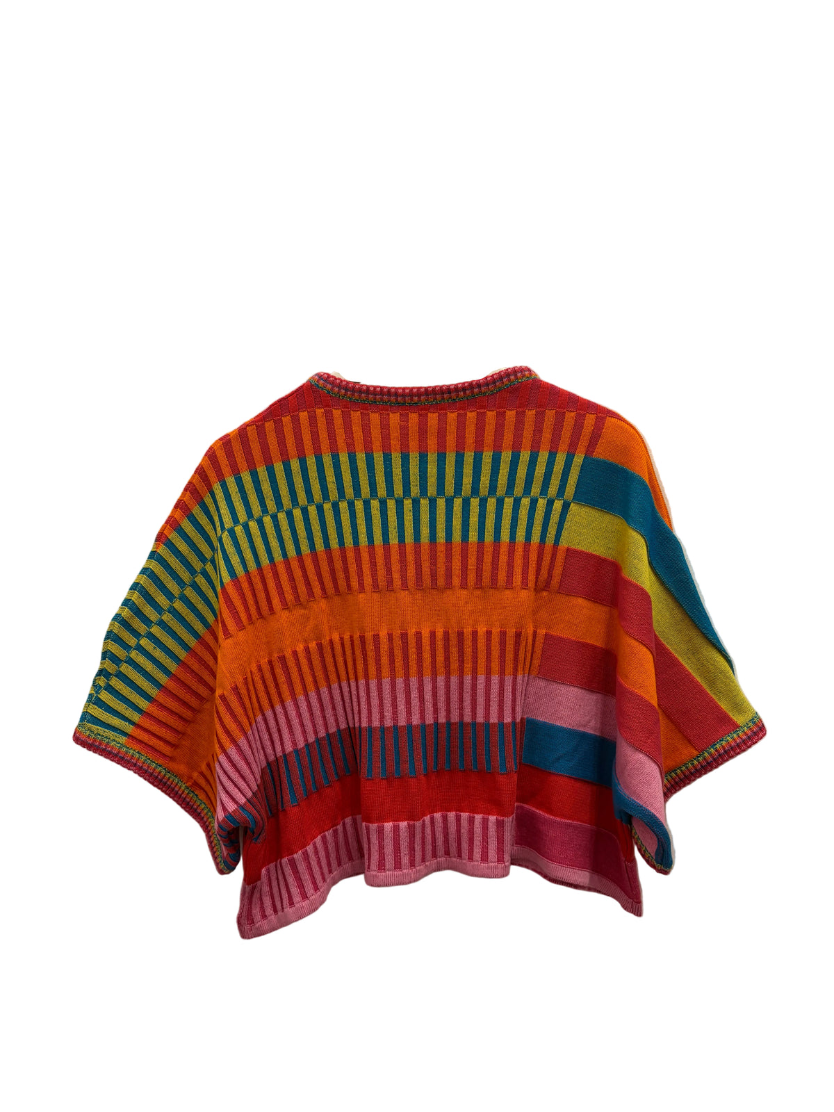 A colorful multi striped cotton knit top.