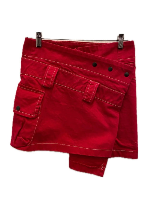 Short Pink Drill Stud Pocket Skirt