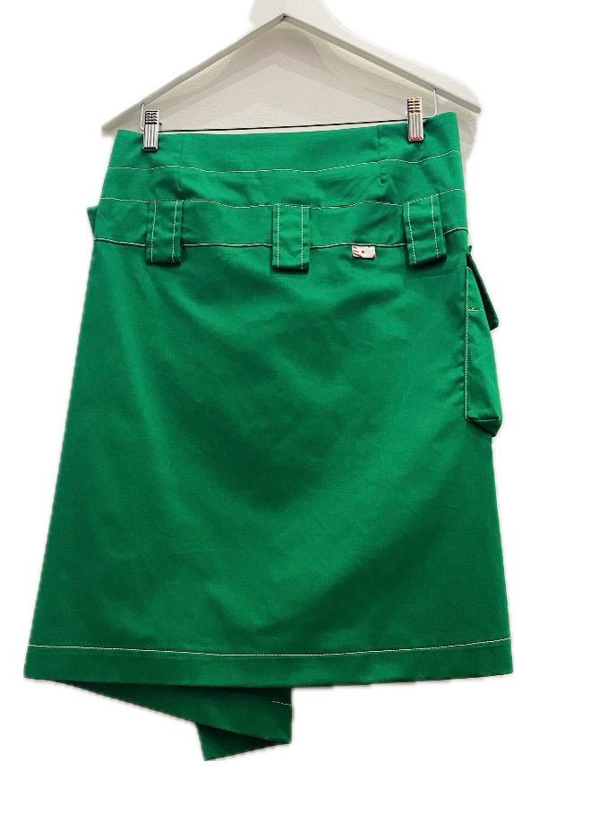 Knee Pocket Stud Wrap Skirt