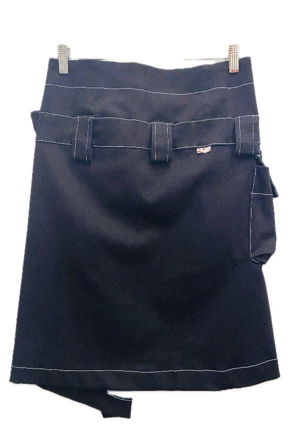 Knee Stud Wrap Skirt