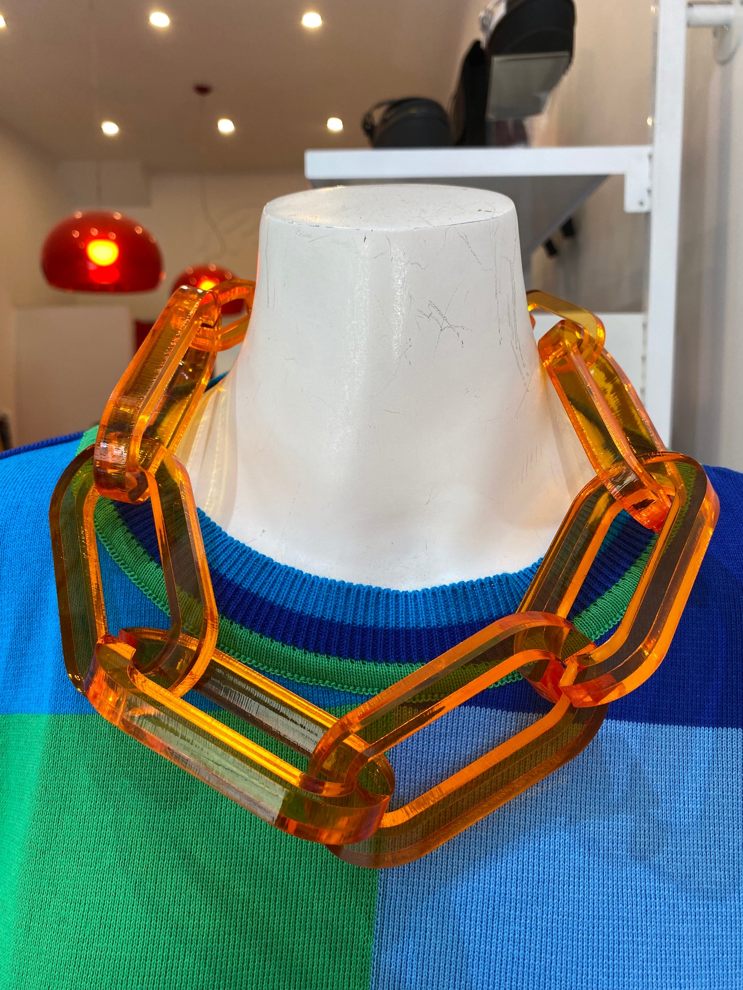 Colourful Lucite Chain Necklace