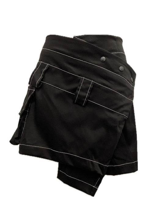 Short Pocket Stud Wrap Skirt
