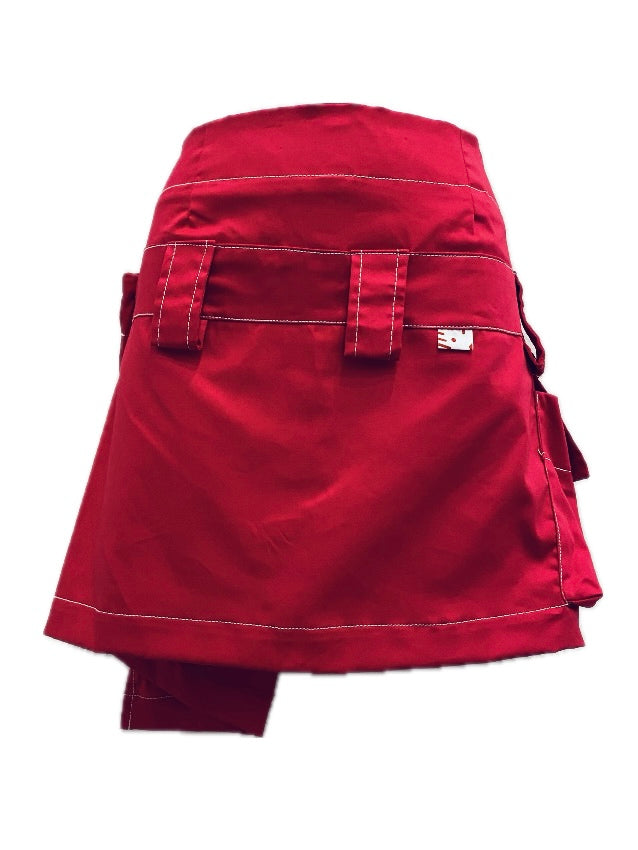 Short Sateen Stud Wrap Skirt