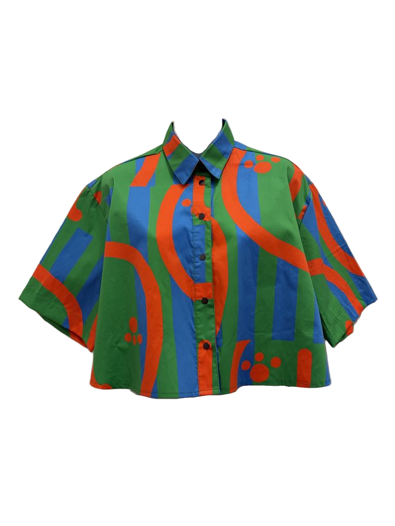 Crop Shirt Twin Print