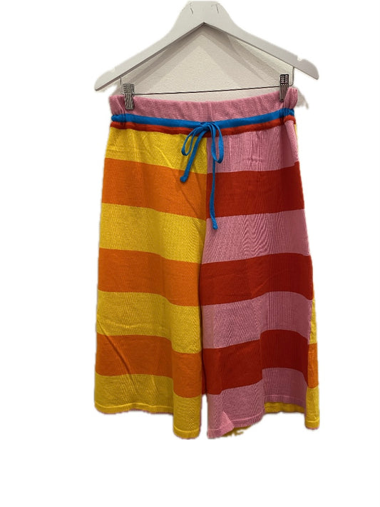 Knit Shorts Long Stripe Bright