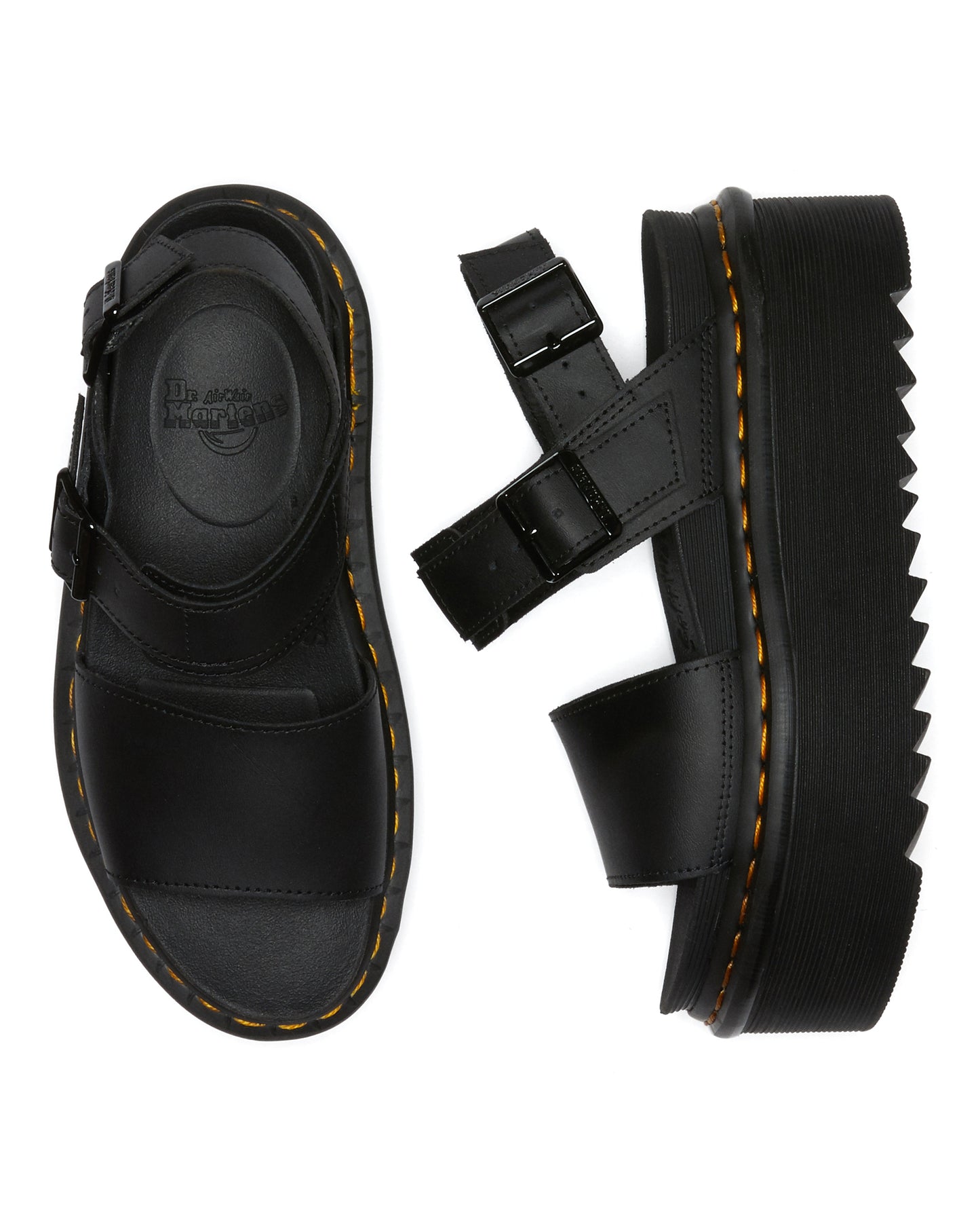 Black Voss Quad Dr Martens Sandals