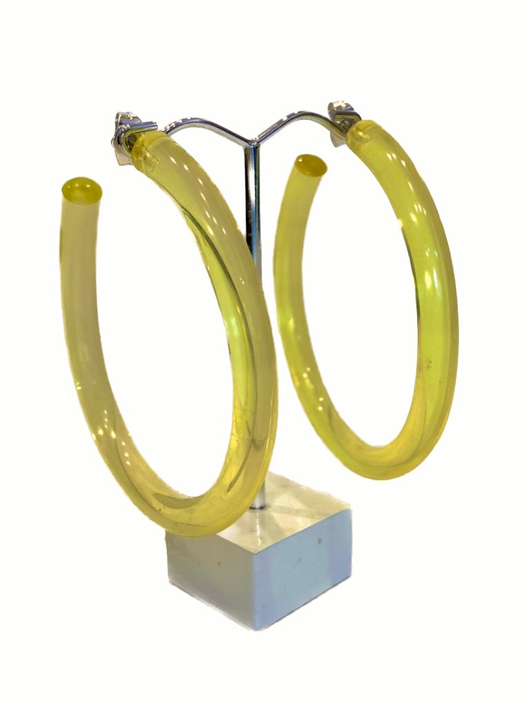 Colourful Lucite Hoop Earrings