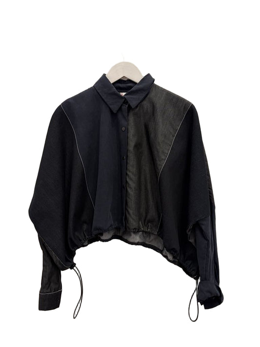 Drawstring patch shirt