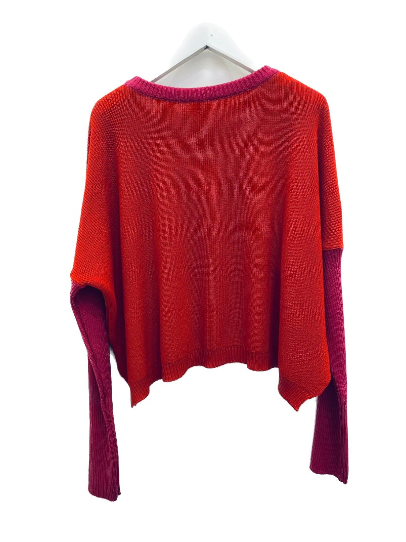 Short Fuschia Spot Knit