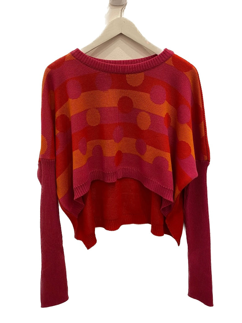 Short Fuschia Spot Knit