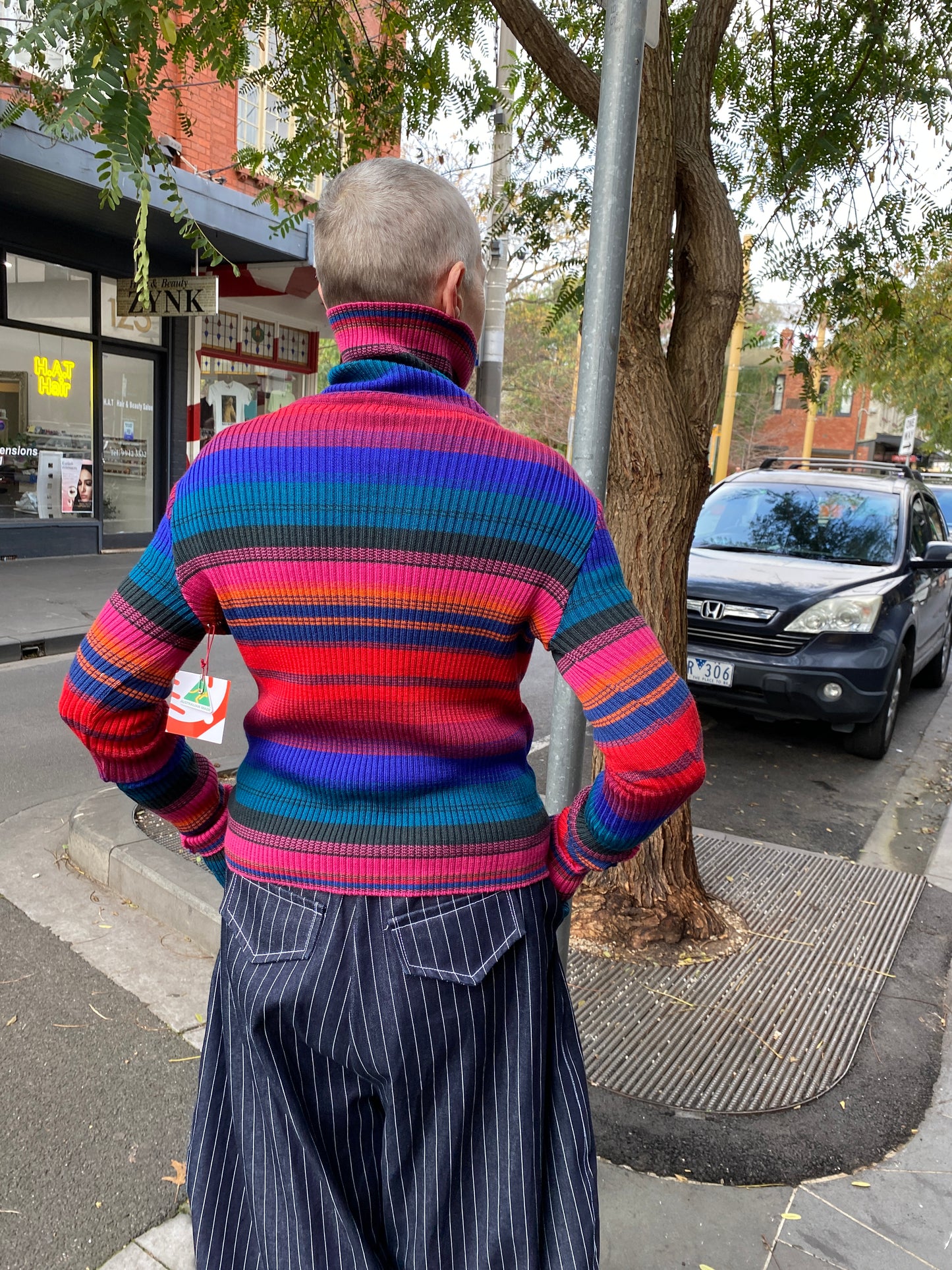 Roll Neck Rib Knit Bright