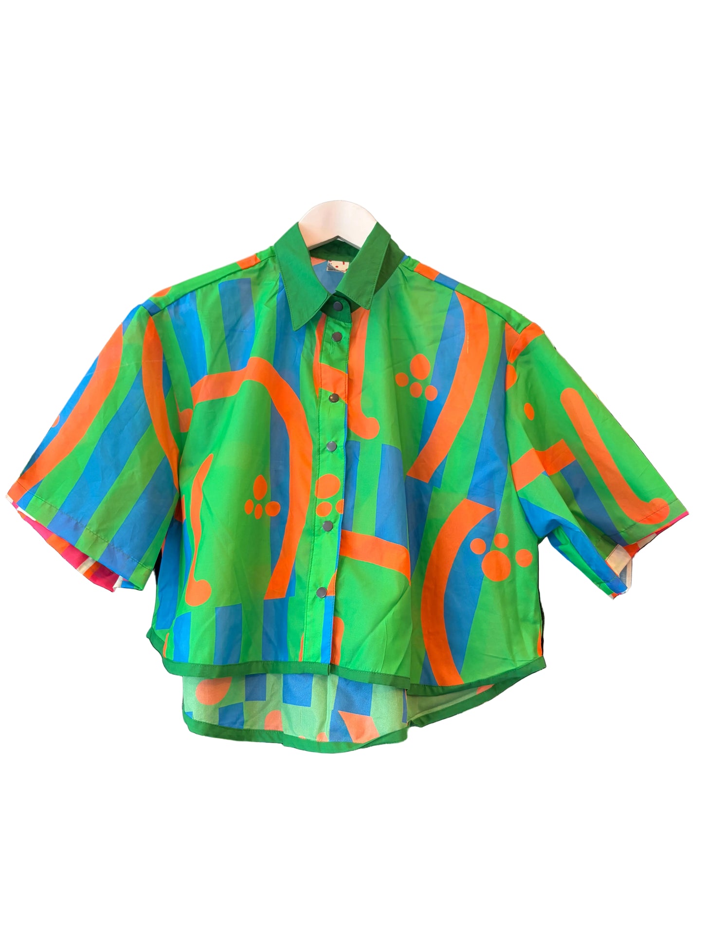 Silk Crop Print Shirt