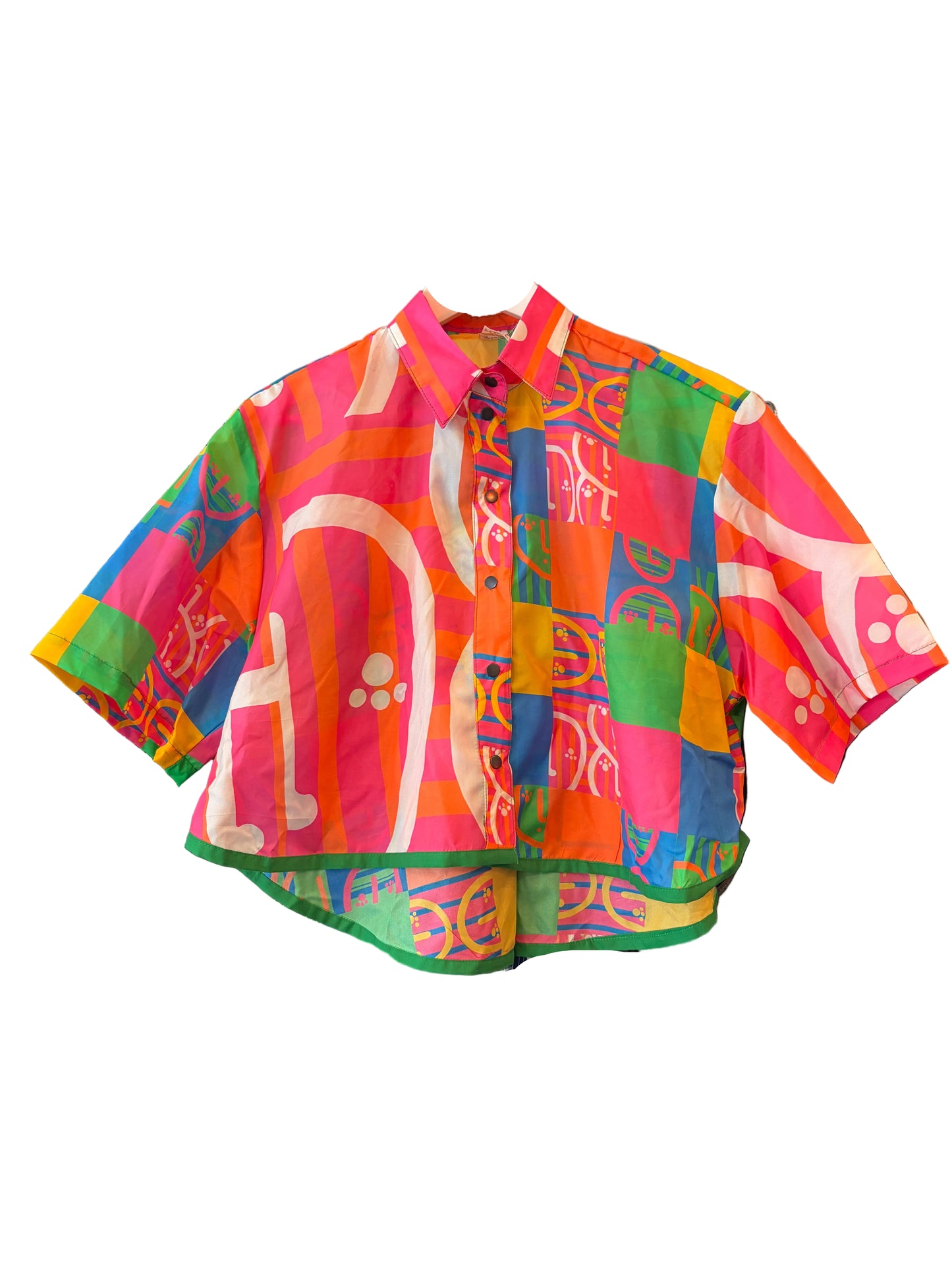 Colorful patterned shirt on a white background