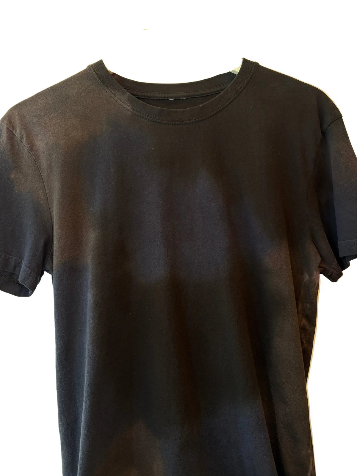A black, navy & charcoal hand dyed short-sleeve crewneck t-shirt 
