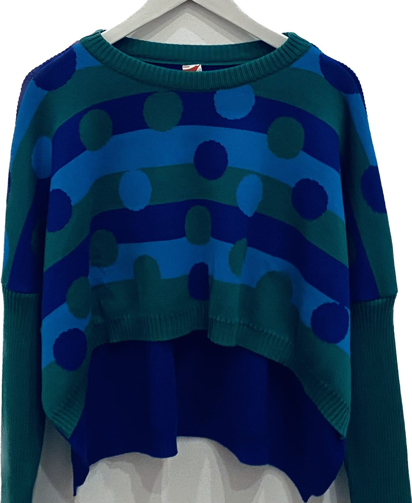 Short Turquoise Spot Knit