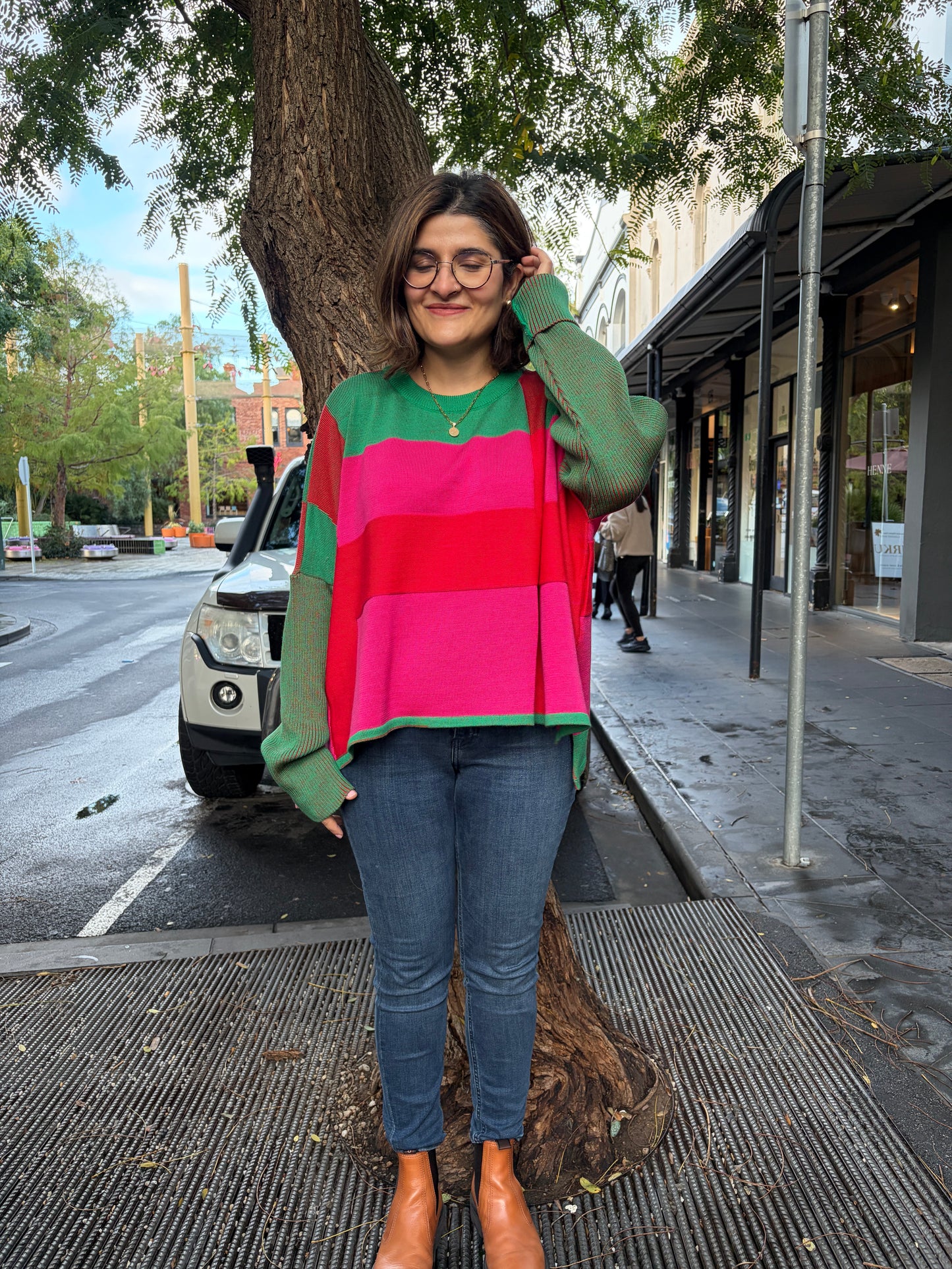 Fence knit Pink