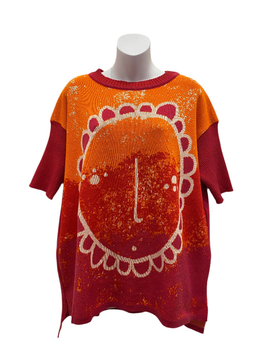 Flower Face Knit Orange