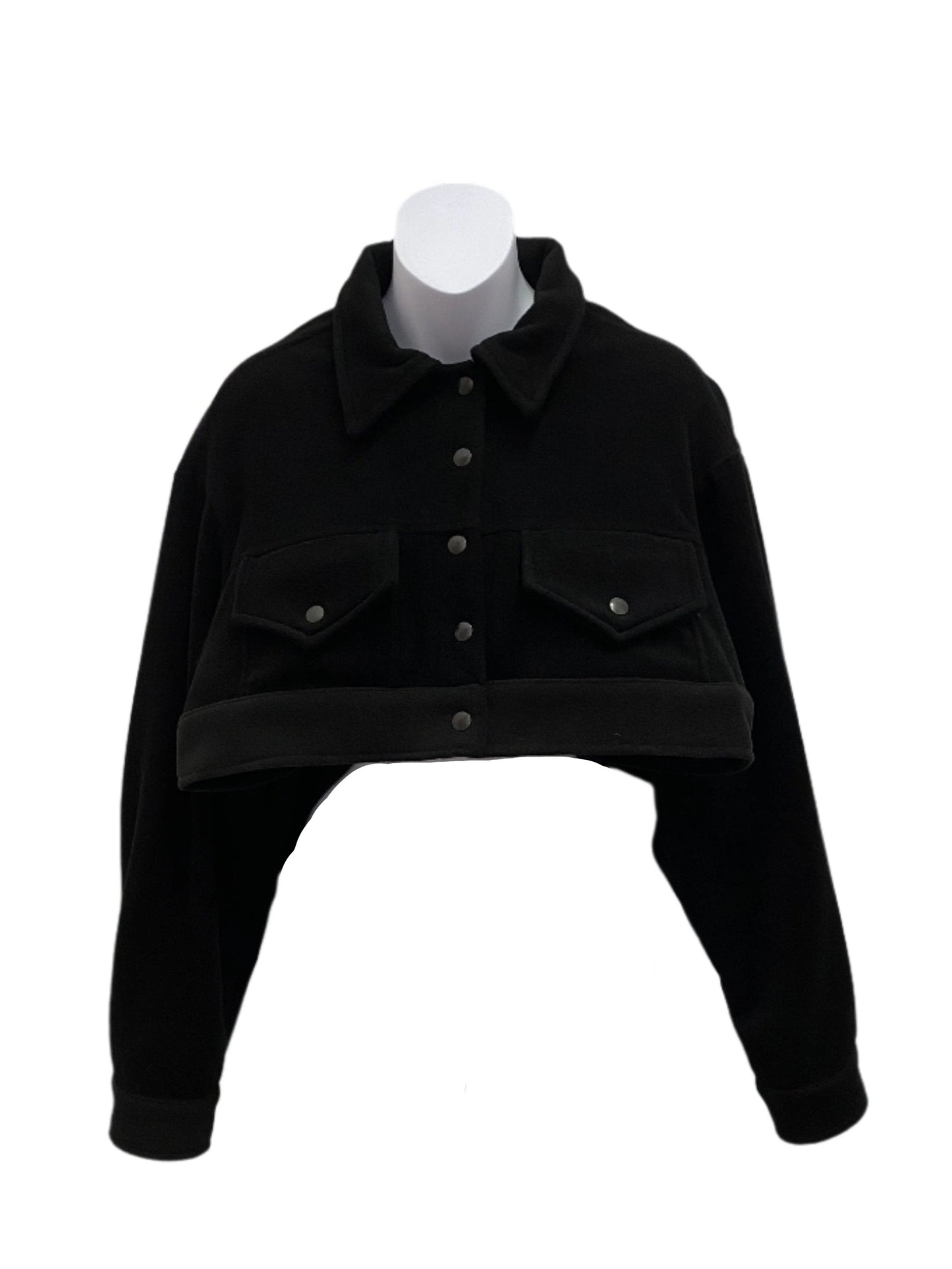 Crop Flip Jacket Black