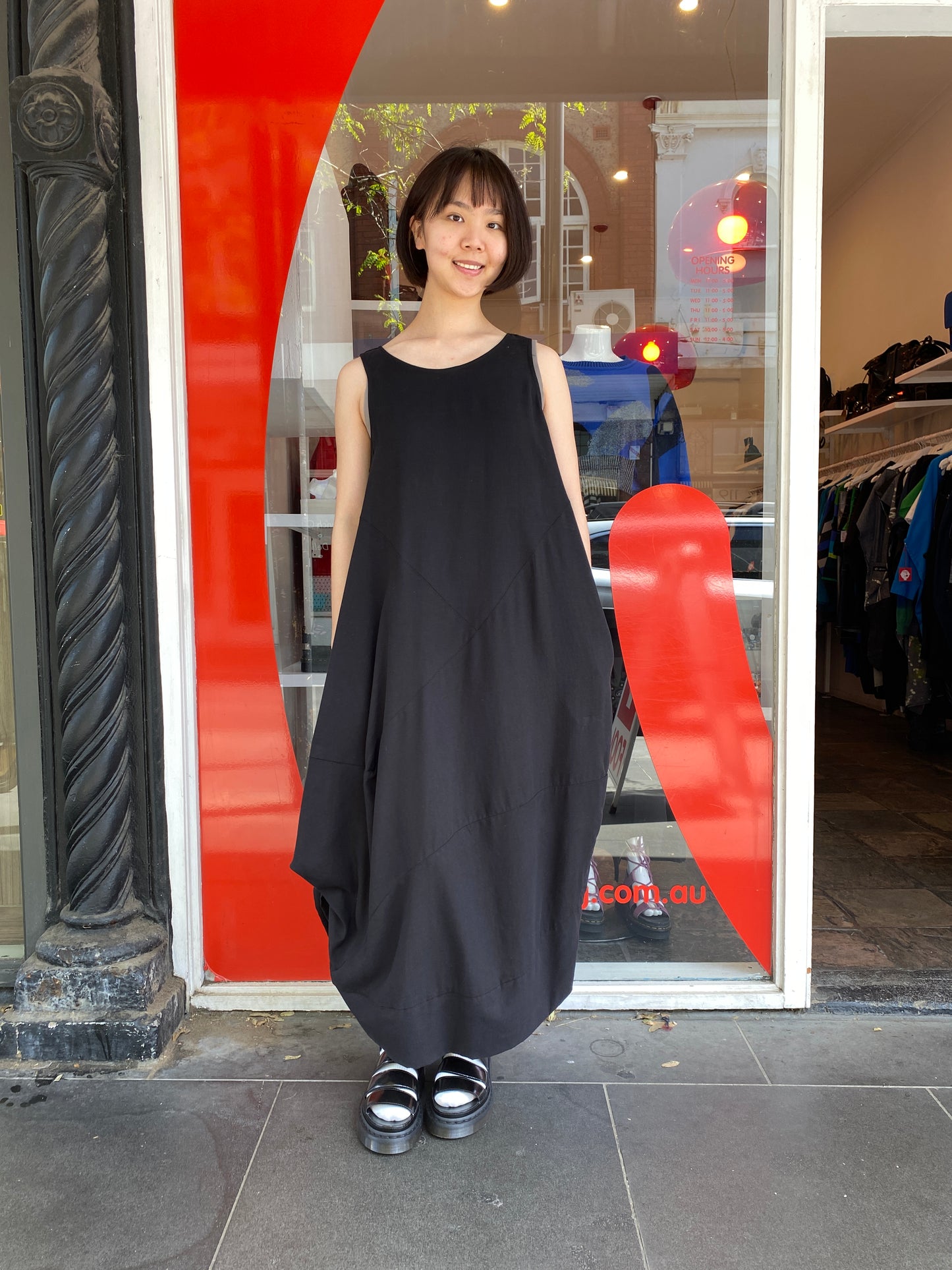 Diagonal Dress Black