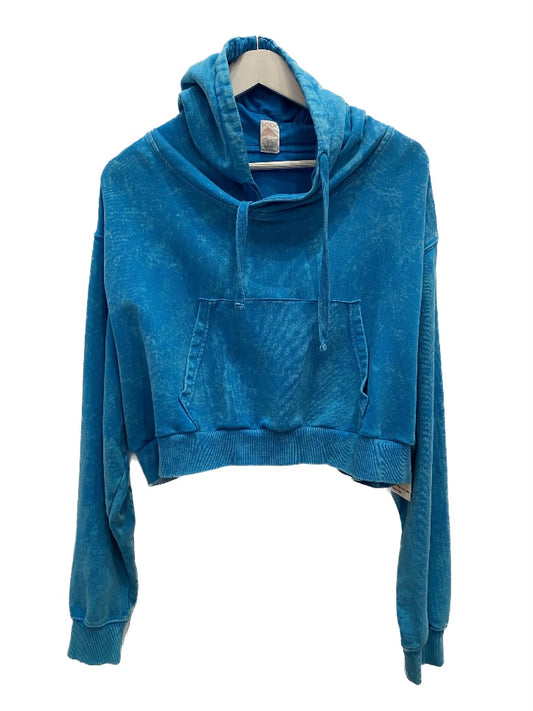 Acid Turquoise Crop Hoodie