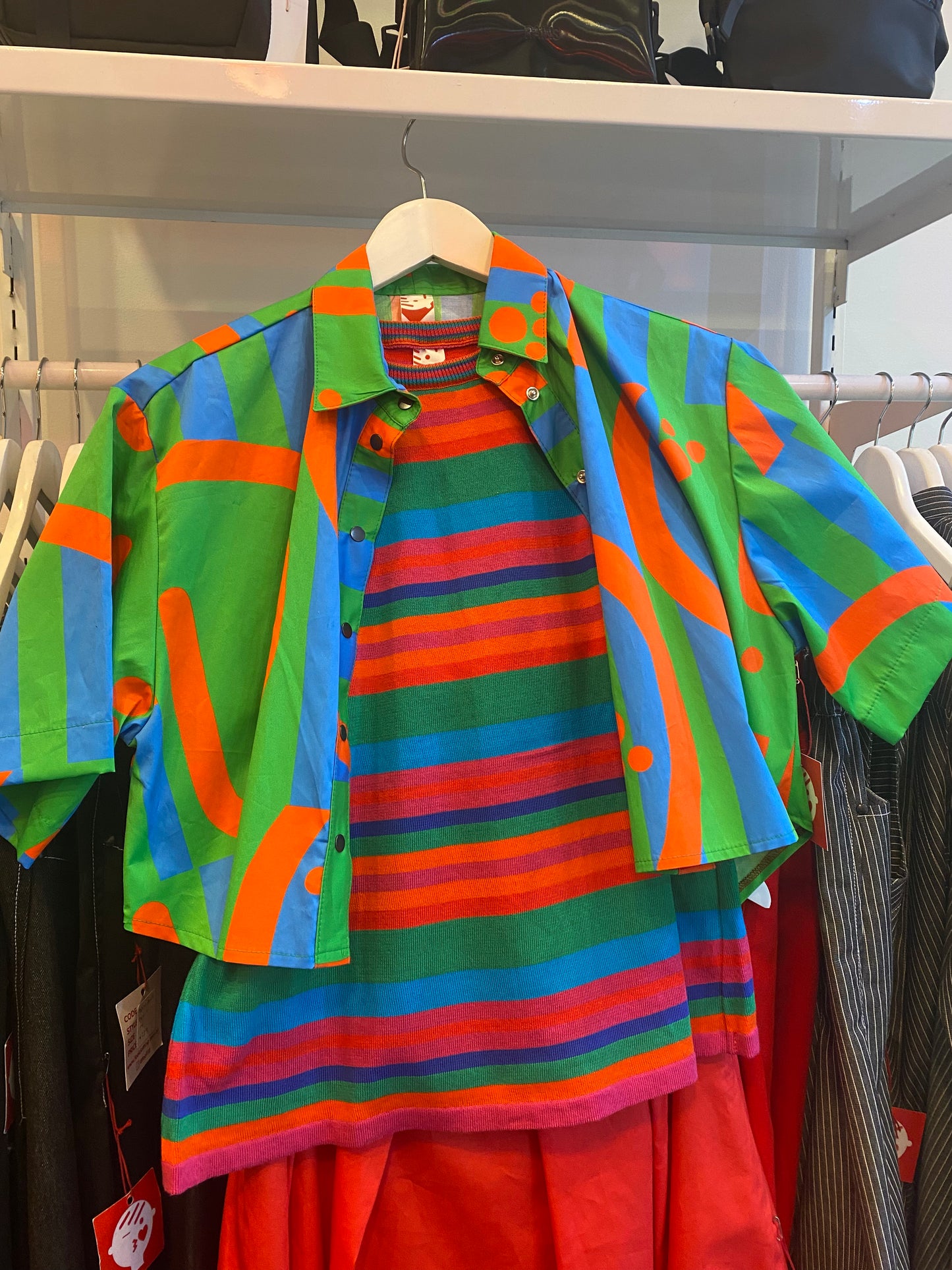 Stripe knit tee Bright