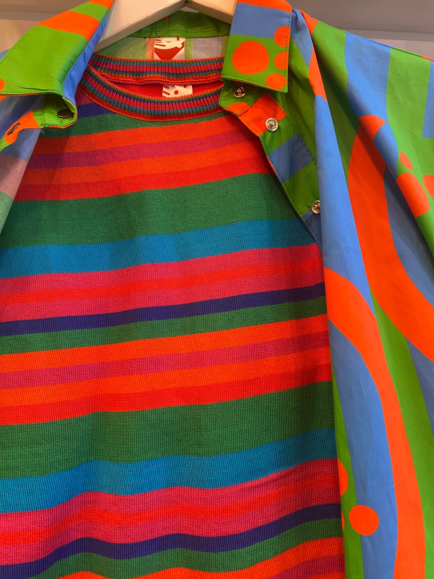 Stripe knit tee Bright