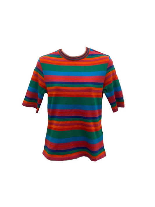 Stripe knit tee Bright