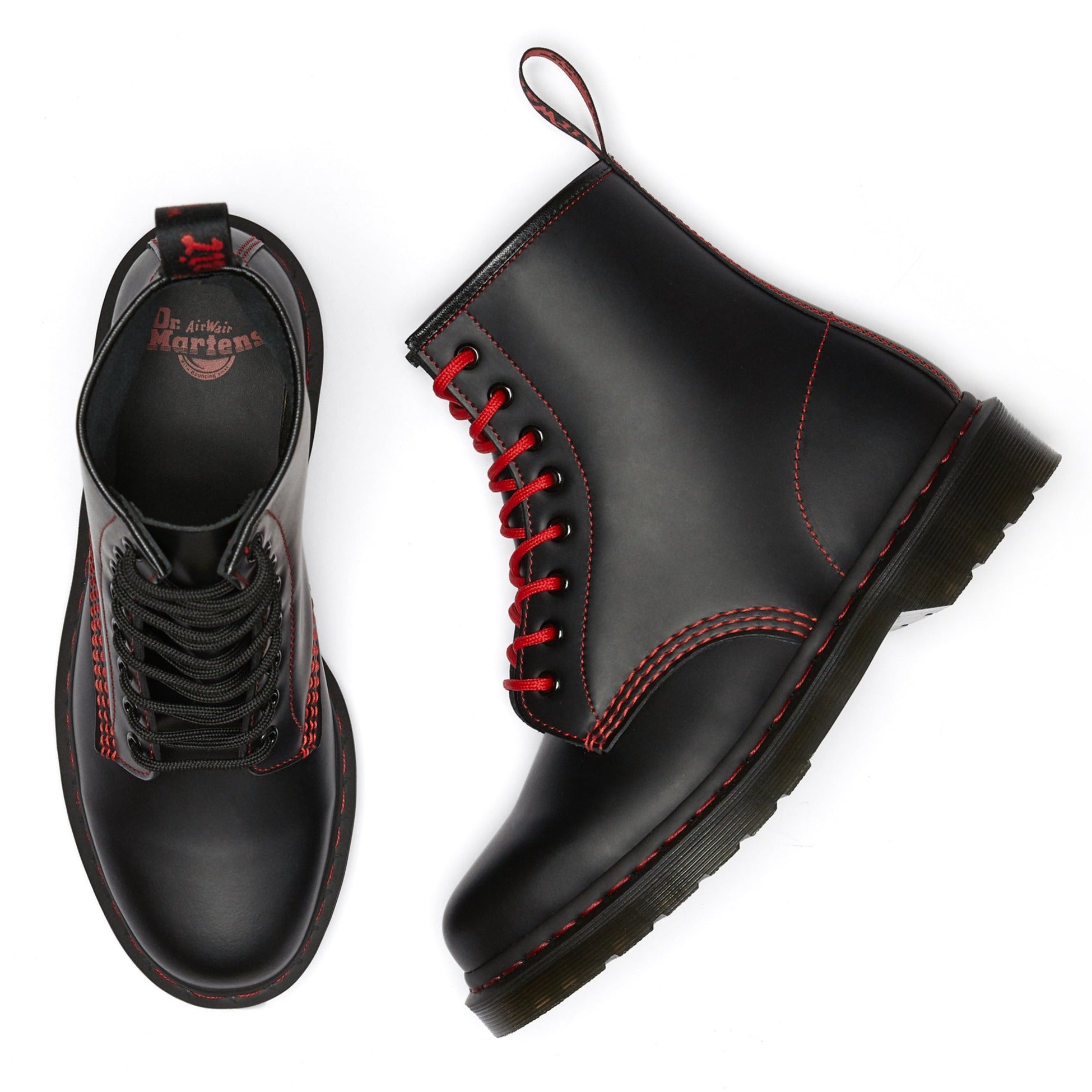 Black and 2024 red dr martens