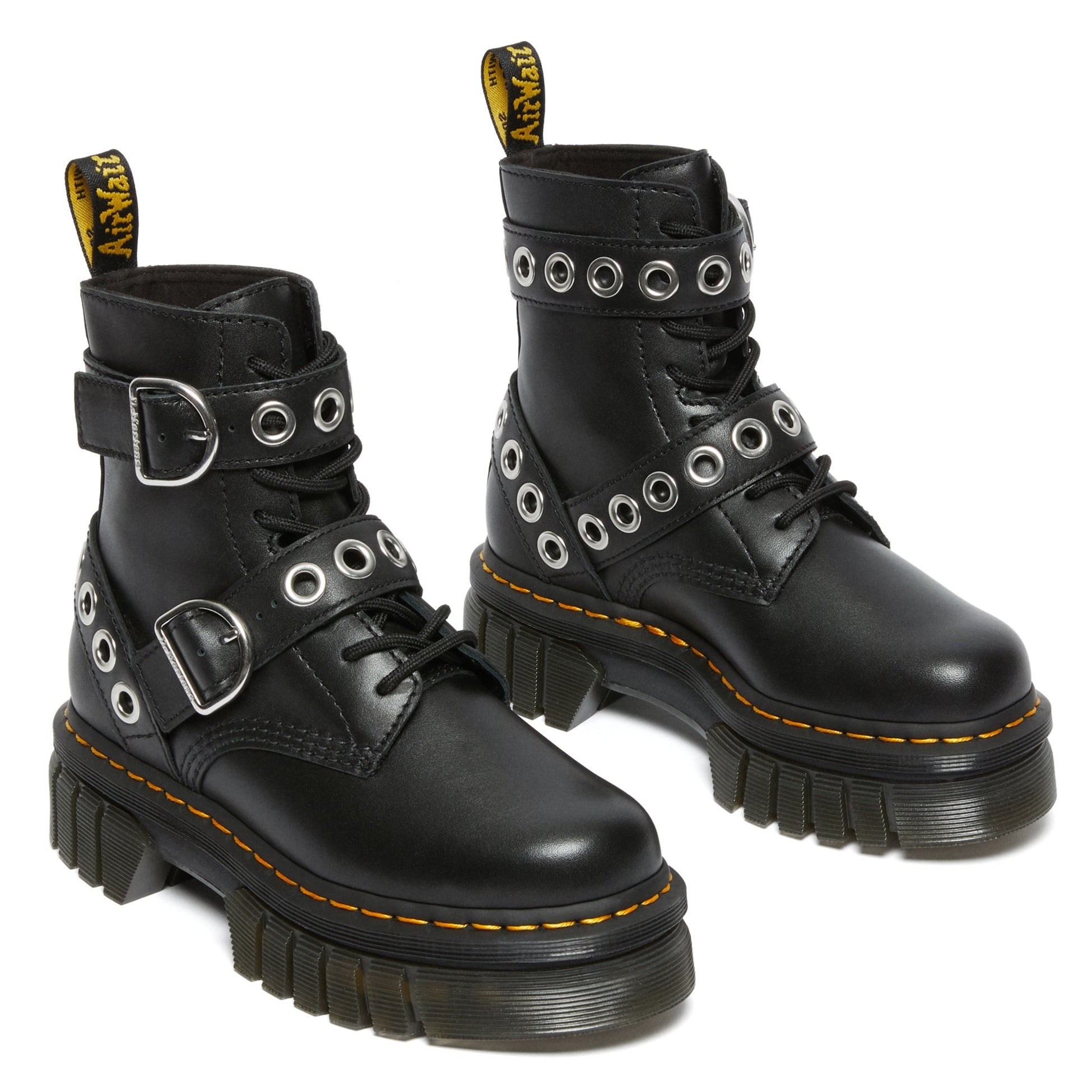 Dr martens clearance buckle strap boots