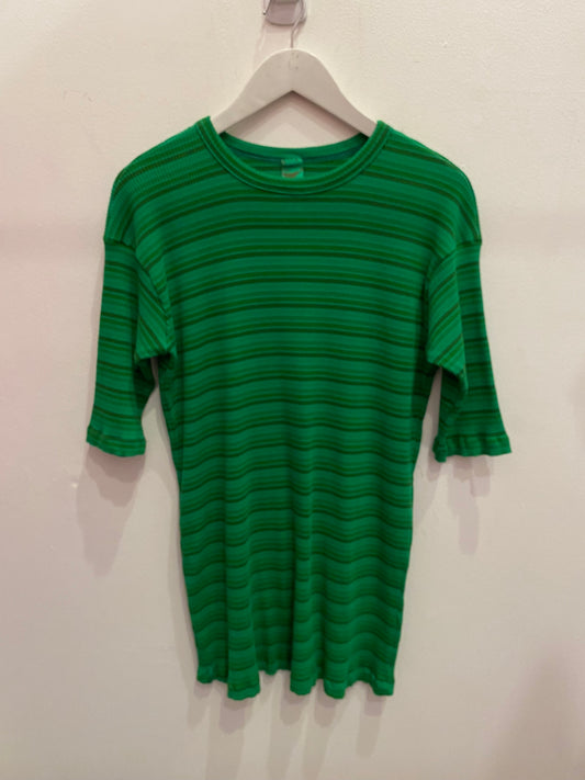 Parakeet green stripe big tee