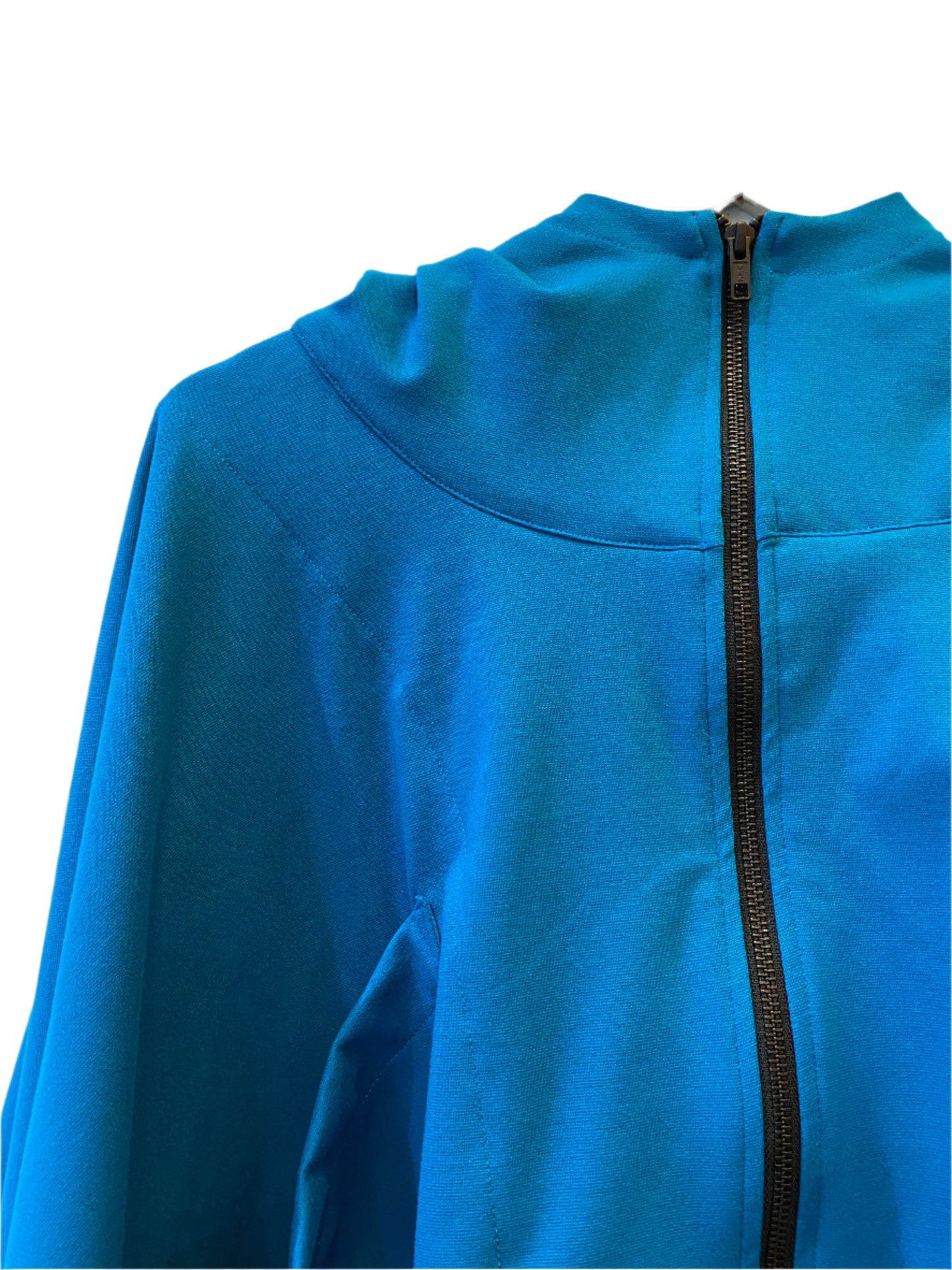 Crop Drawstring Hood Turquoise