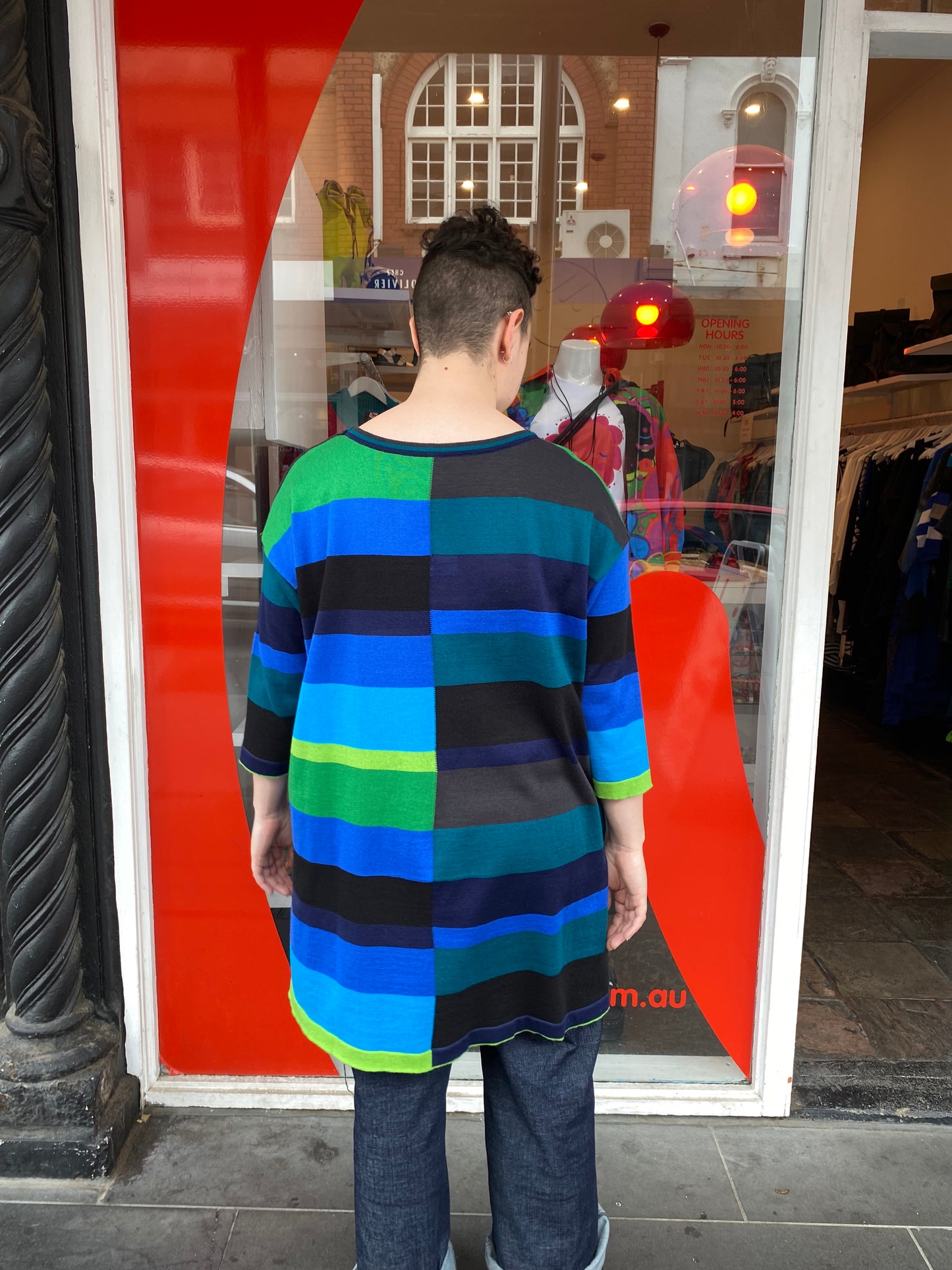 Dark Multi Stripe Split Knit